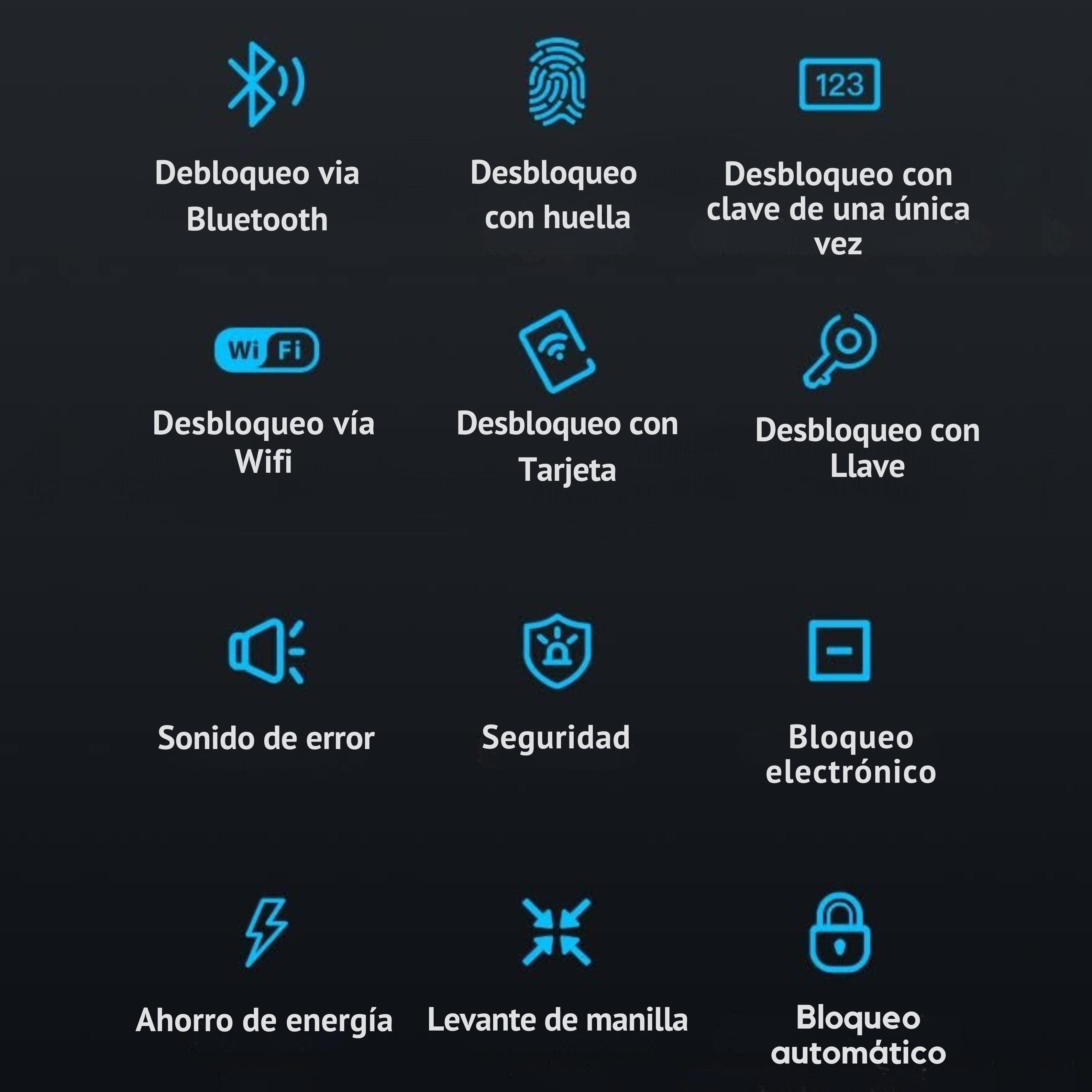Cerradura Inteligente Con huella, pin, wifi, llave y tarjeta