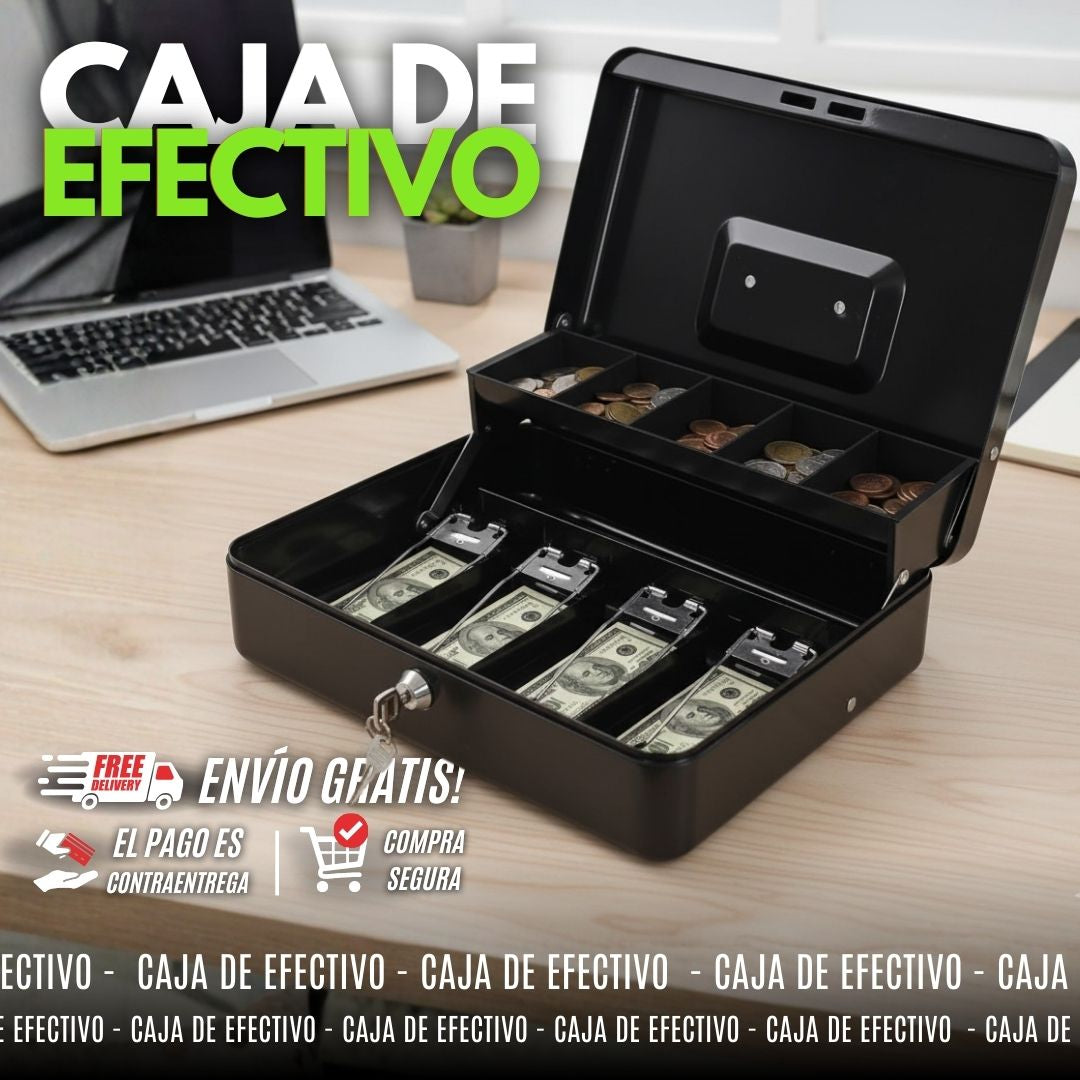 Caja de almacenamiento de efectivo con cerradura