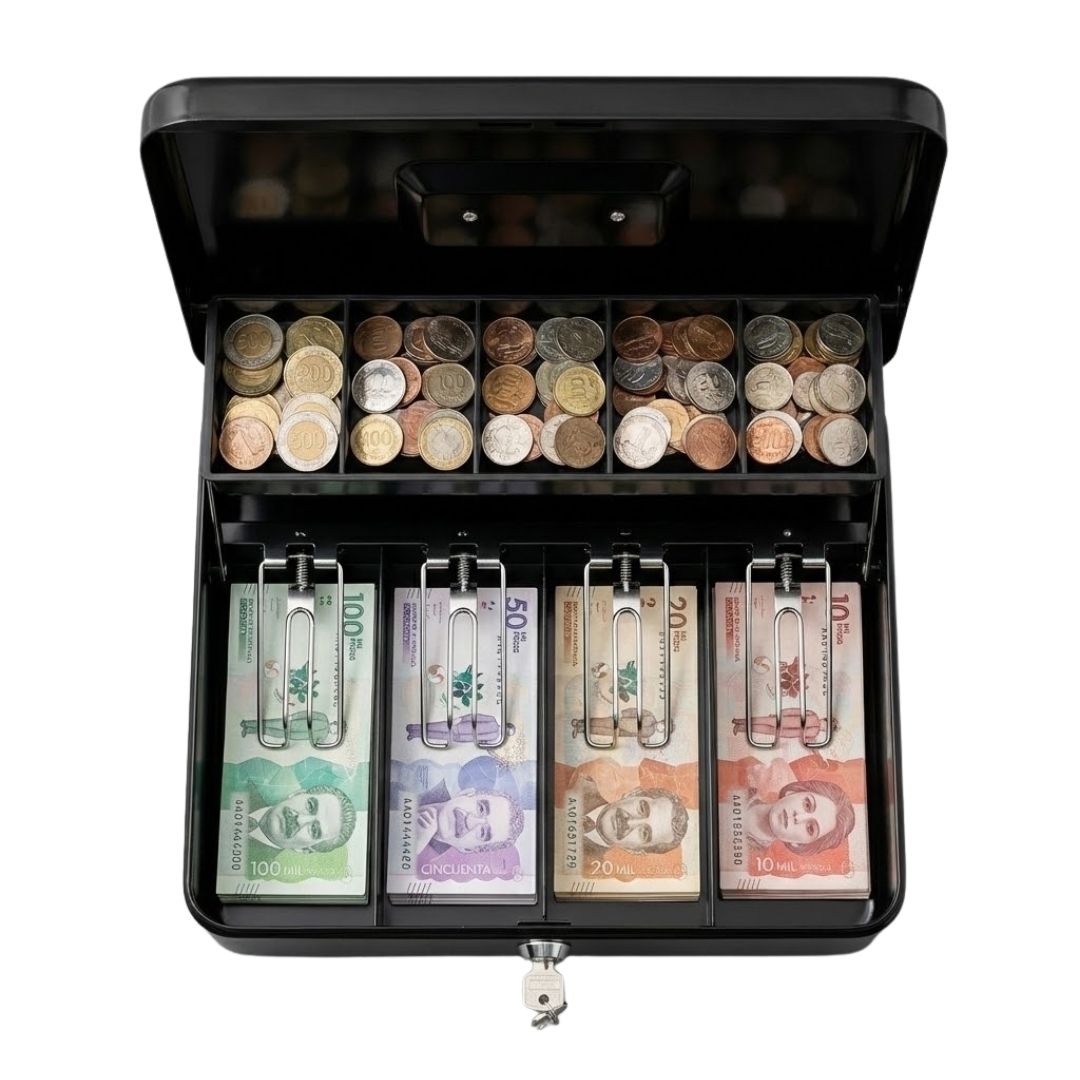 Caja de almacenamiento de efectivo con cerradura
