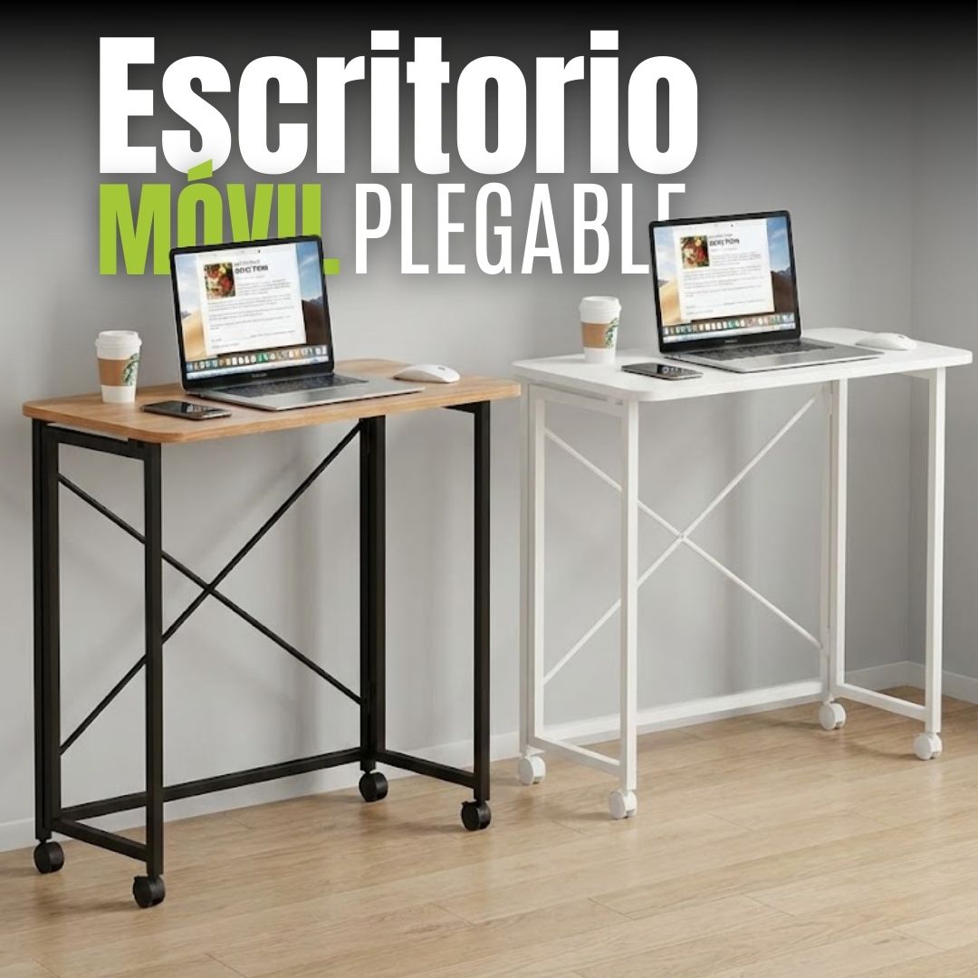 Escritorio Móvil Plegable Madera & Metal PREMIUM