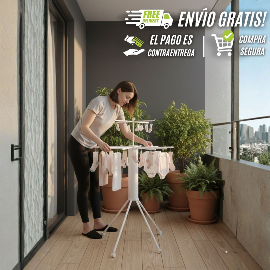 Tendedero De Ropa Plegable 2 en 1
