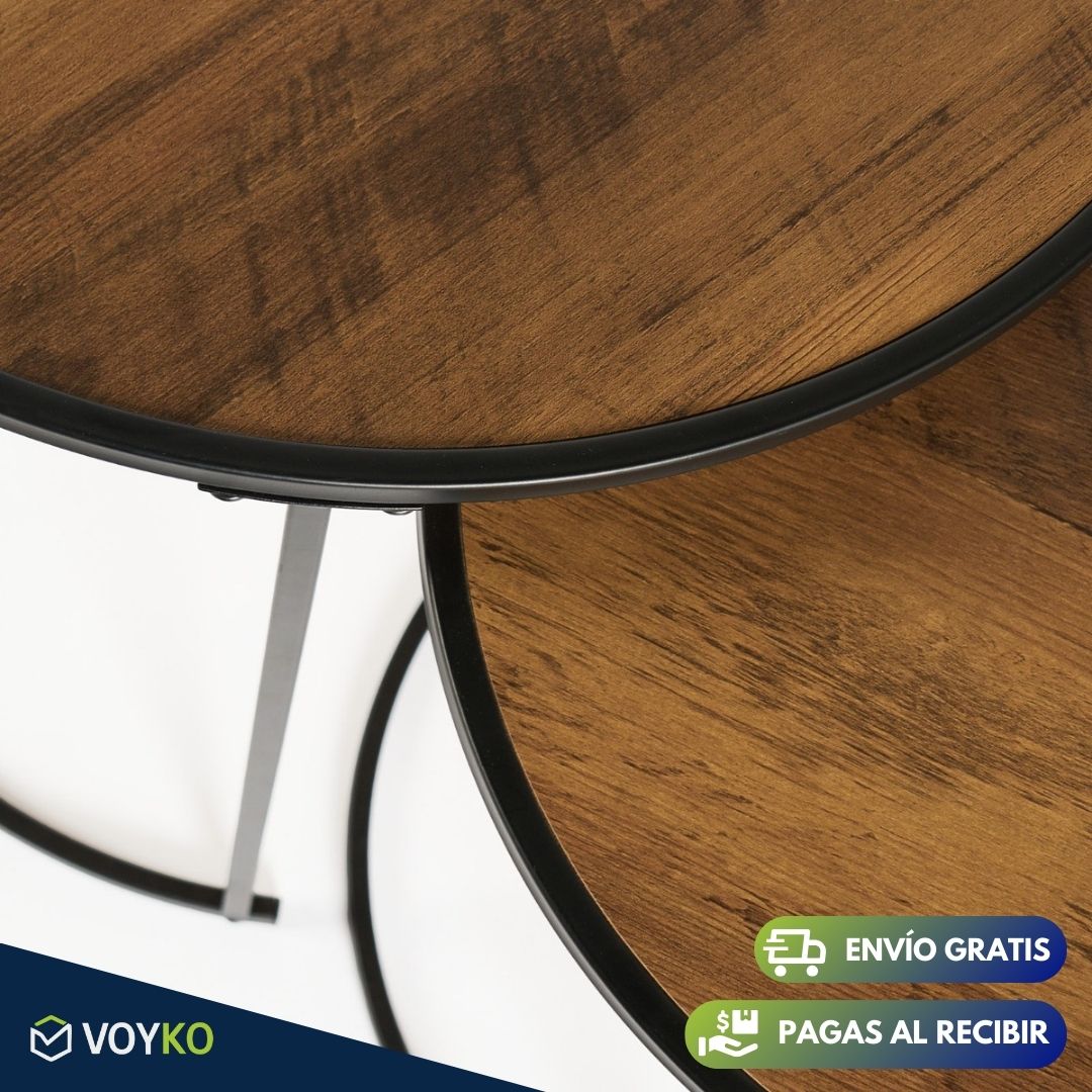 Juego de 3 Mesas Modulares de Madera