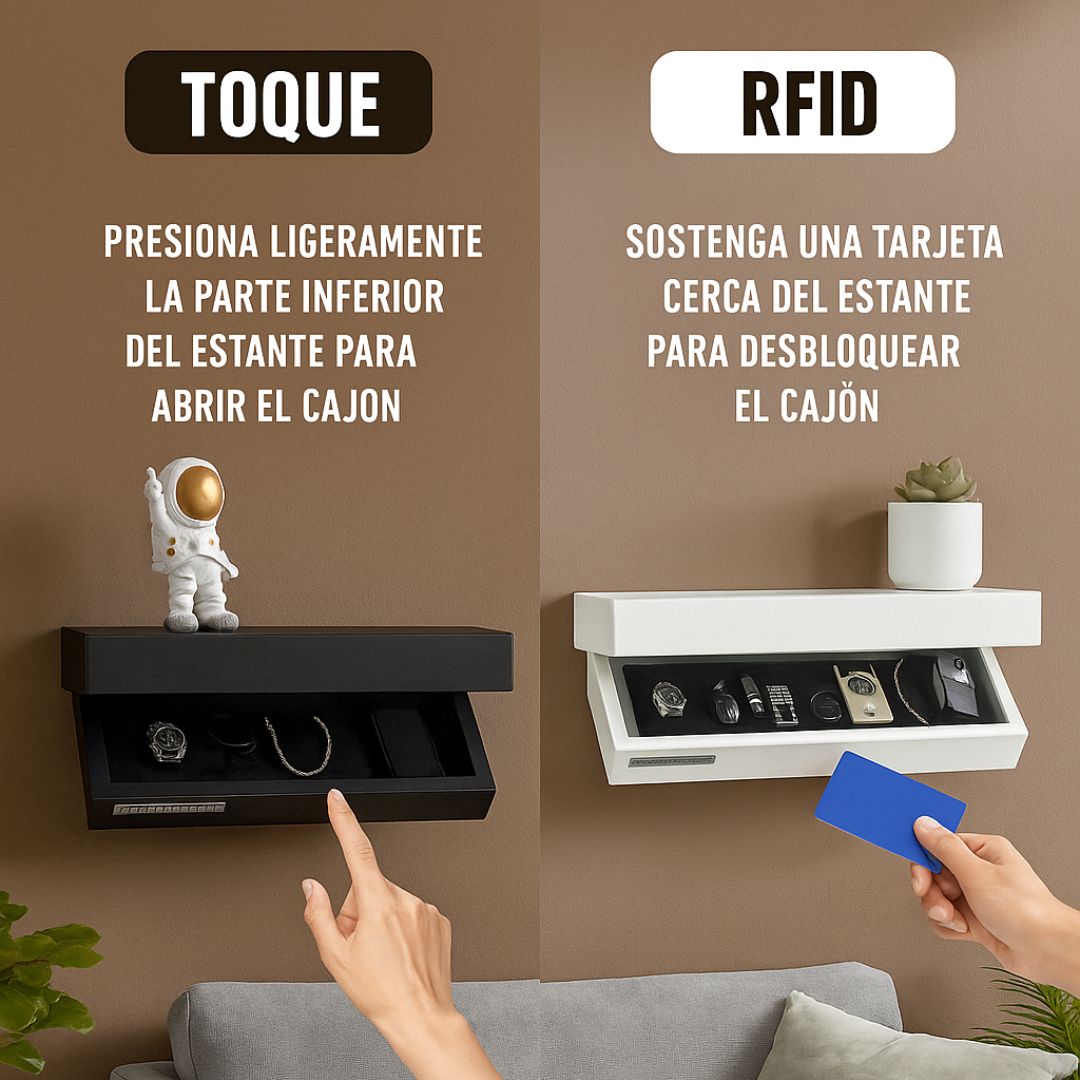 Repisa de pared con compartimento SECRETO